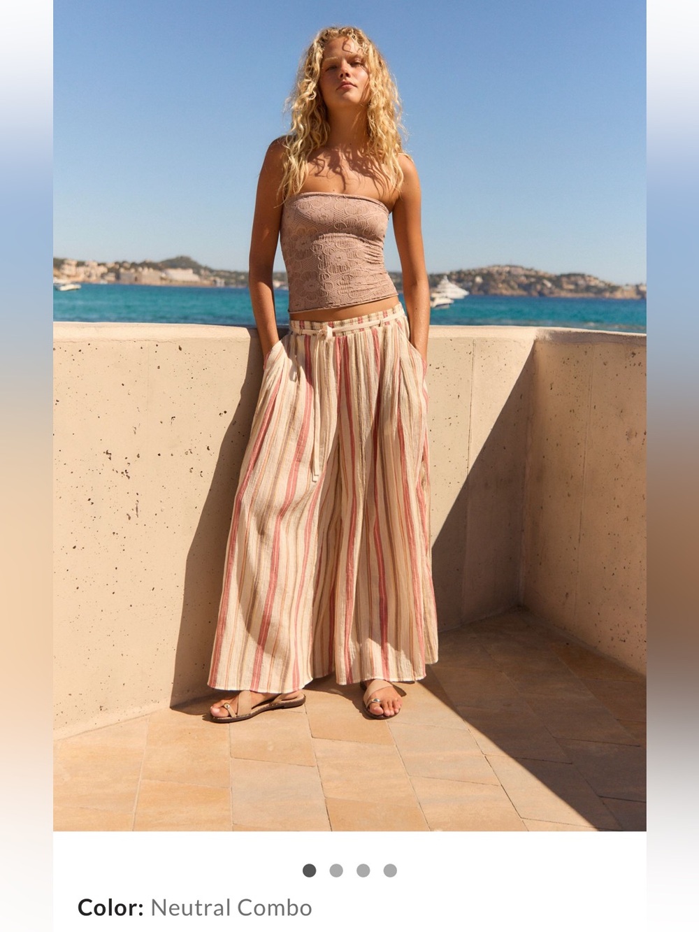 Free People Sea Bloom Pants in Neutral Combo